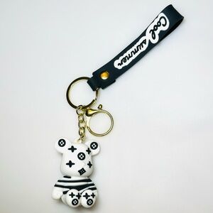 Fashion Black and White Bear Keychain